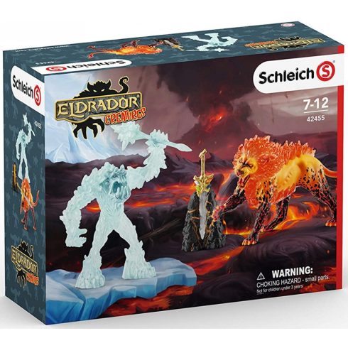 Schleich 42455 Harc a szuperfegyverért: Jégszörny vs. Tűzoroszlán
