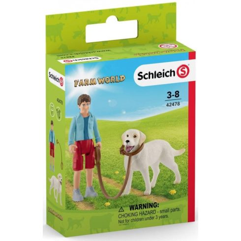 Schleich 42478 Labrador retriever sétáltatás