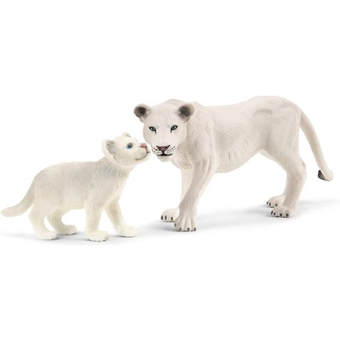 Schleich 42505 Nőstény fehér oroszlán kölykeivel