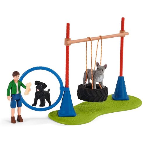 Schleich 42536 Kutyafuttató francia bulldoggal és törpe schnauzerrel