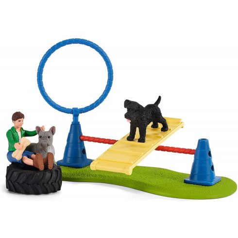 Schleich 42536 Kutyafuttató francia bulldoggal és törpe schnauzerrel