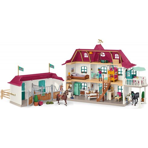 Schleich 42551 Lakóház istállóval és lovakkal