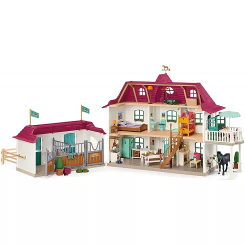 Schleich 42551 Lakóház istállóval és lovakkal