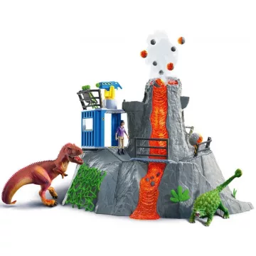   Schleich 42564 Nagy dínó vulkán bázis fény-, füst- és hanghatásokkal