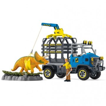 Schleich 42565 Dínómentő teherautó Triceratops dínóval