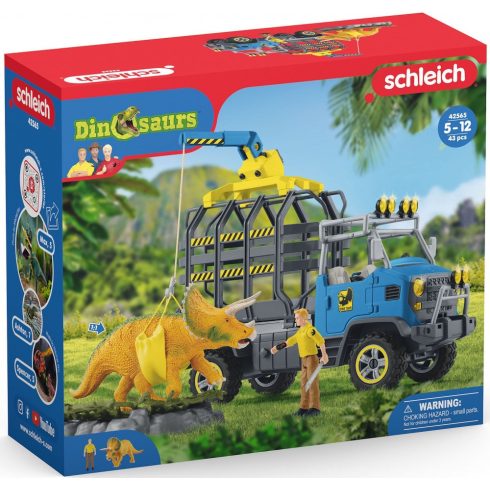 Schleich 42565 Dínómentő teherautó Triceratops dínóval