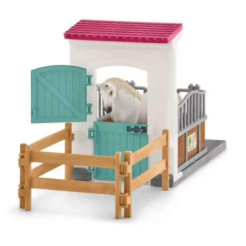Schleich 42569 Istálló Angol telivér csődörrel