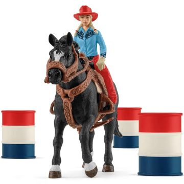   Schleich 42576 Hordóverseny cowgirllel és Appaloosa csődörrel