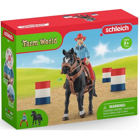Schleich 42576 Hordóverseny cowgirllel és Appaloosa csődörrel