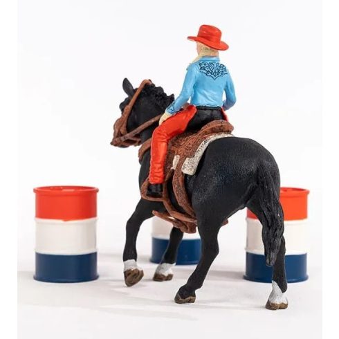 Schleich 42576 Hordóverseny cowgirllel és Appaloosa csődörrel