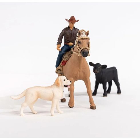 Schleich 42578 Western cowboy lovas állatokkal