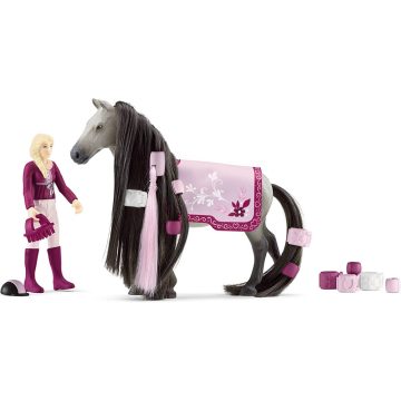   Schleich 42584 Sofia és Dusty Trakehnen lova fésülhető sörénnyel