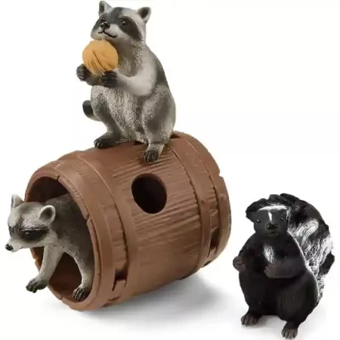 Schleich 42596 Mosómedvék és borz játéka a dióval