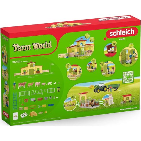 Schleich 42605 Farm istállóval és állatokkal