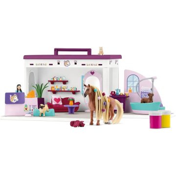   Schleich 42614 Hordozható szépségszalon fésülhető lóval