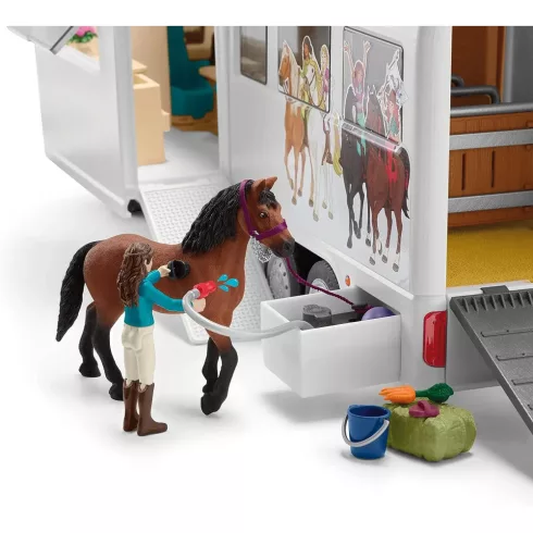 Schleich 42619 Lószállító és lakóbusz lovakkal