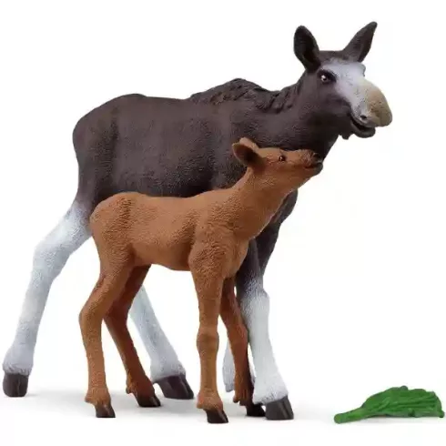 Schleich 42629 Jávorszarvas tehén a borjával