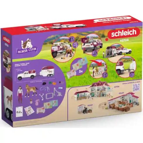 Schleich 42704 Állatorvosi lószállító autó Tennessee Walker lóval (csomagolássérült)