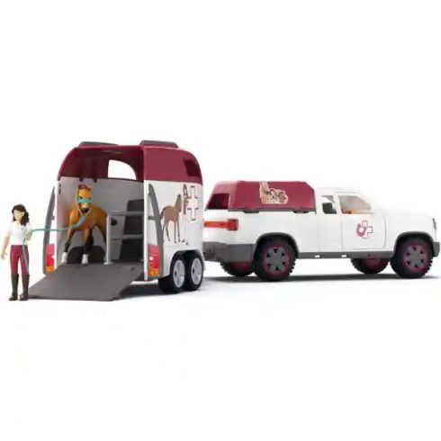 Schleich 42704 Állatorvosi lószállító autó Tennessee Walker lóval (csomagolássérült)