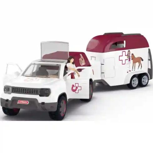 Schleich 42704 Állatorvosi lószállító autó Tennessee Walker lóval (csomagolássérült)