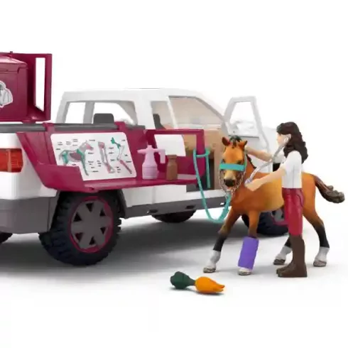 Schleich 42704 Állatorvosi lószállító autó Tennessee Walker lóval