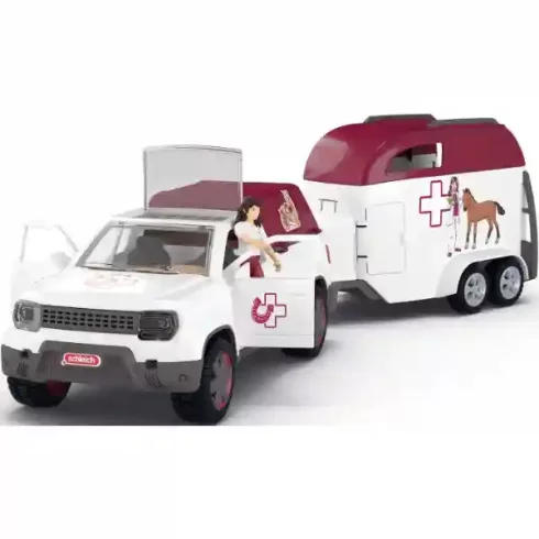 Schleich 42704 Állatorvosi lószállító autó Tennessee Walker lóval