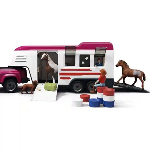 Schleich 42705 Lószállító terepjáróval és lovakkal (csomagolássérült)