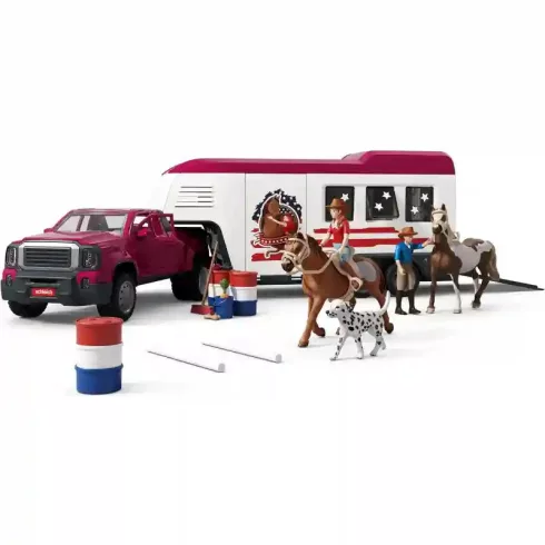 Schleich 42705 Lószállító terepjáróval és lovakkal