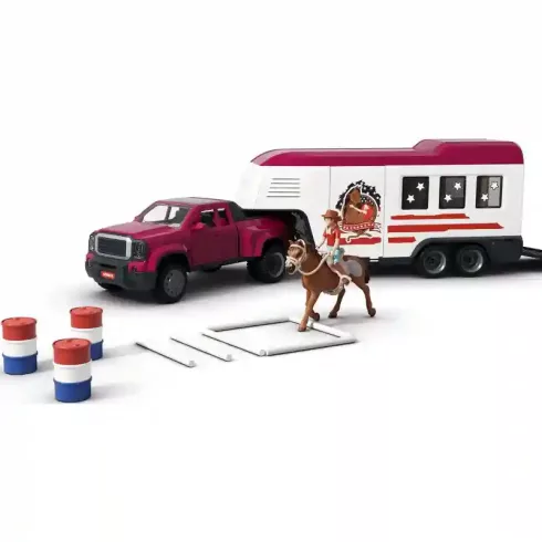 Schleich 42705 Lószállító terepjáróval és lovakkal