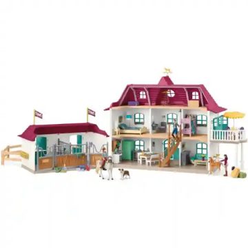   Schleich 42706 Hannah családi háza lovardával és lovakkal
