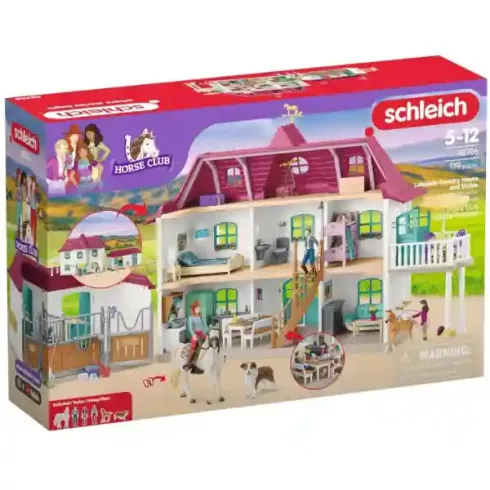 Schleich 42706 Hannah családi háza lovardával és lovakkal