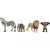 Schleich 42721 A vadon állatai válogatás (zebra, oroszlán, kiselefánt, csimpánzkölyök)