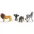 Schleich 42721 A vadon állatai válogatás (zebra, oroszlán, kiselefánt, csimpánzkölyök)