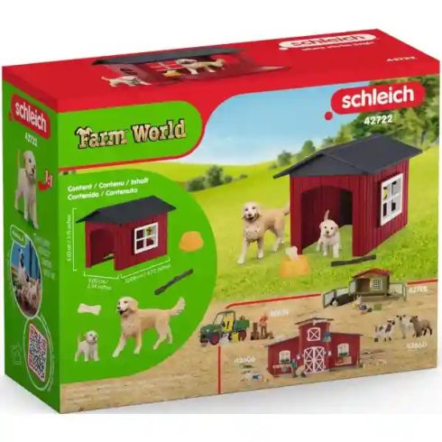Schleich 42722 Kutyaház Golden retriever kutyákkal