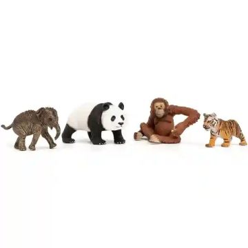   Schleich 42736 Ázsia vadállatai válogatás (kiselefánt, óriáspanda, orangután, tigriskölyök)