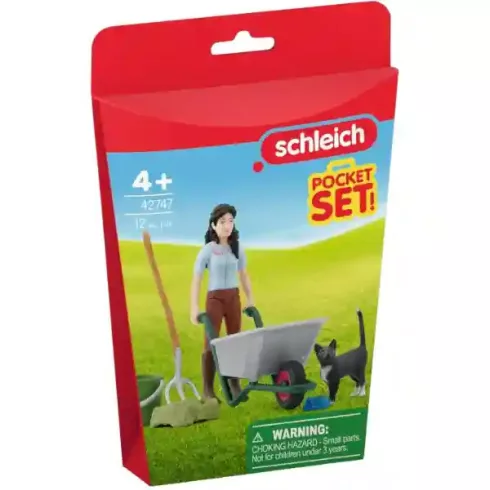 Schleich 42747 Istálló takarító készlet Emilyvel és cicájával