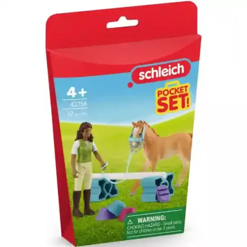 Schleich 42756 Sarah és a Tennessee Walker csikó edzése