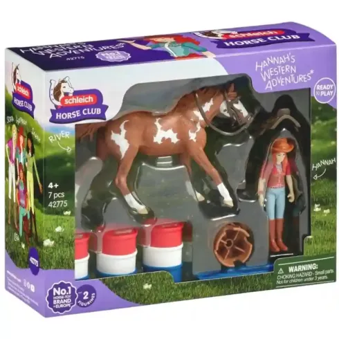 Schleich 42775 Hannah western lovaglókészlete Quarter horse lovával