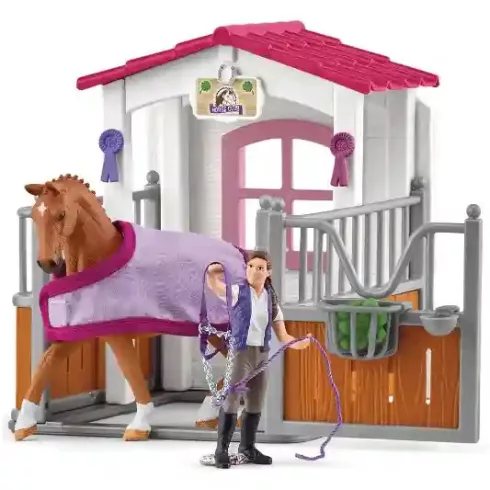 Schleich 72177 Lómosó és istálló hannoveri kancával