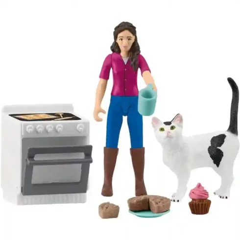 Schleich 81470 Délutáni főzőcskézés cicával