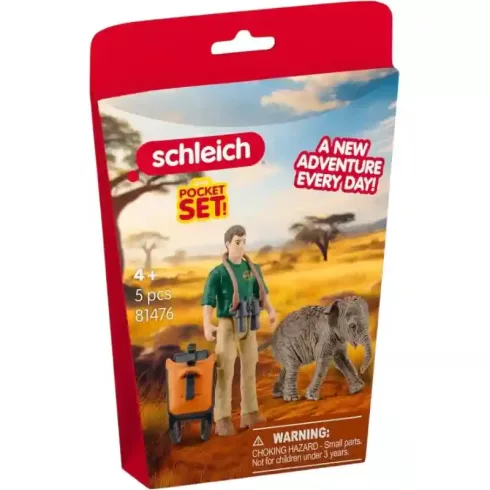 Schleich 81476 Kutató elefántborjúval