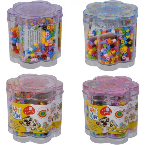 Simba Toys Art & Fun - 1300 darabos vasalható gyöngy készlet többféle sablonnal (106374144)
