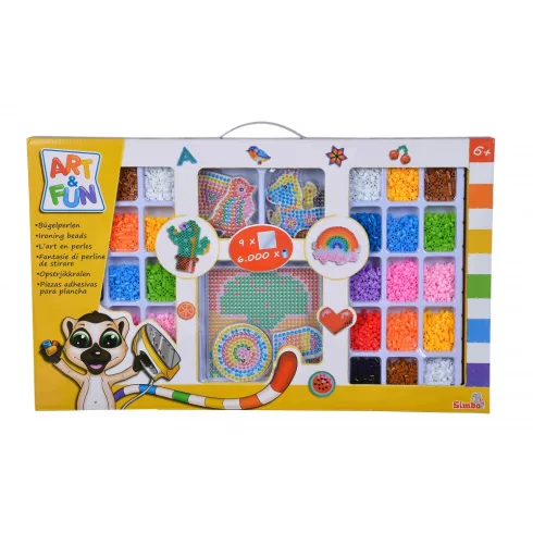 Simba Toys Art & Fun - 6000 darabos vasalható gyöngykészlet 9 különféle sablonnal