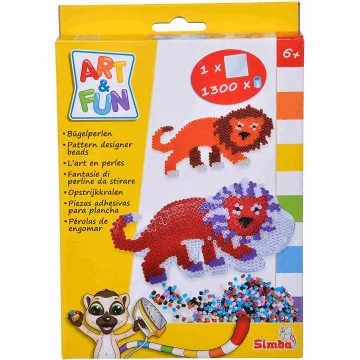   Simba Toys Art & Fun - 1300 darabos vasalható gyöngykészlet oroszlán alakú sablonnal