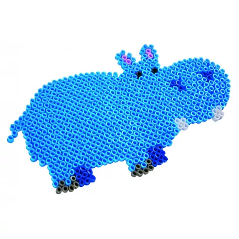 Simba Toys Art & Fun - 1300 darabos vasalható gyöngykészlet víziló alakú sablonnal