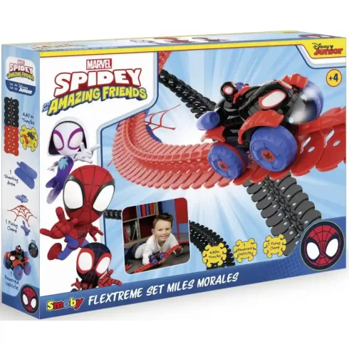 Smoby FleXtreme Miles Morales - Pókember kezdőkészlet autóval és pályával