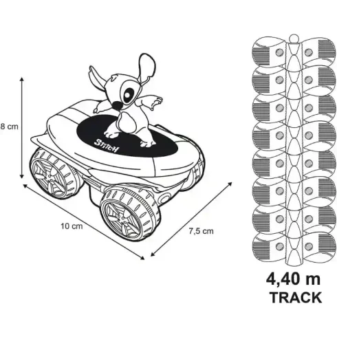 Smoby FleXtreme Disney - Stitch kezdőkészlet járművel és pályával