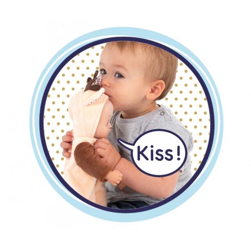 Smoby 210121 Minikiss, a puszit adó játékbaba szarvasos ruhában 30cm