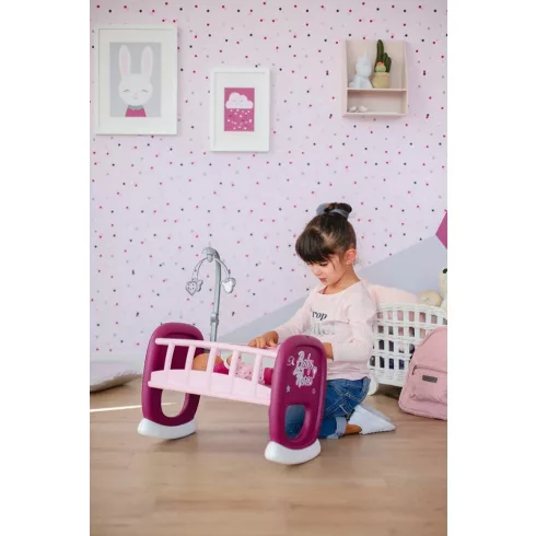 Smoby 220343 Baby Nurse bölcső kiságyforgóval játékbabáknak