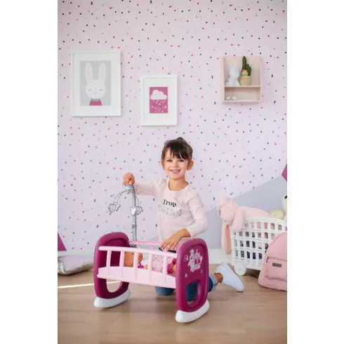 Smoby 220343 Baby Nurse bölcső kiságyforgóval játékbabáknak